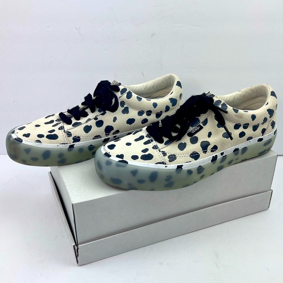 VANS OLD SKOOL NS VLT LX DALMATION, UPPER LEATHER, CRAM & BLACK, M 7.5, W 8.5 - Picture 6 of 17